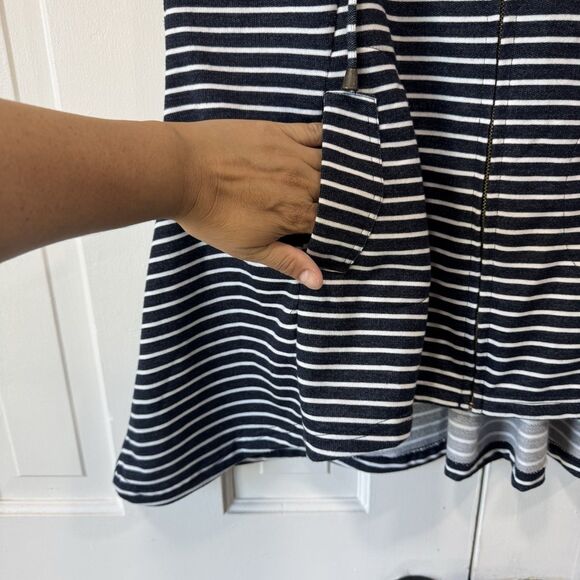 Forcynthia Beachwear Terry Swim Coverup Hoodie Zip Up Dress Striped Top Medium - Picture 4 of 9